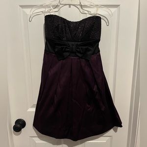 Purple and black formal dress
